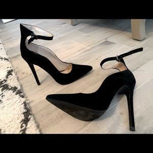 Black strap heels